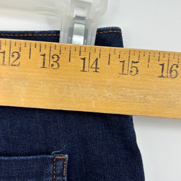 Time and Tru Womens Size 10 Wide Leg Cropped Jeans Dark Blue Exposed Button Fly - Picture 8 of 8